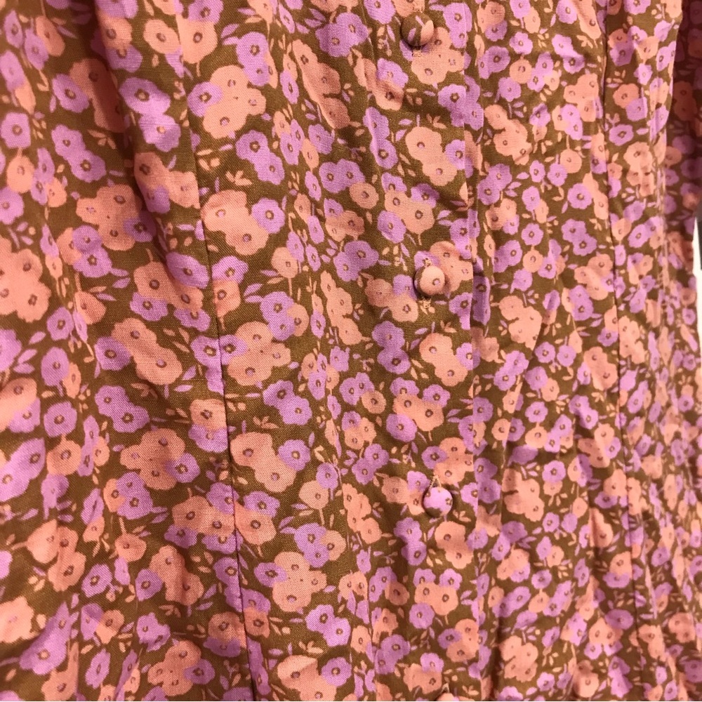 BP Tan/Pink Allison Button Front Woven Tank Dress - Picture 3 of 9